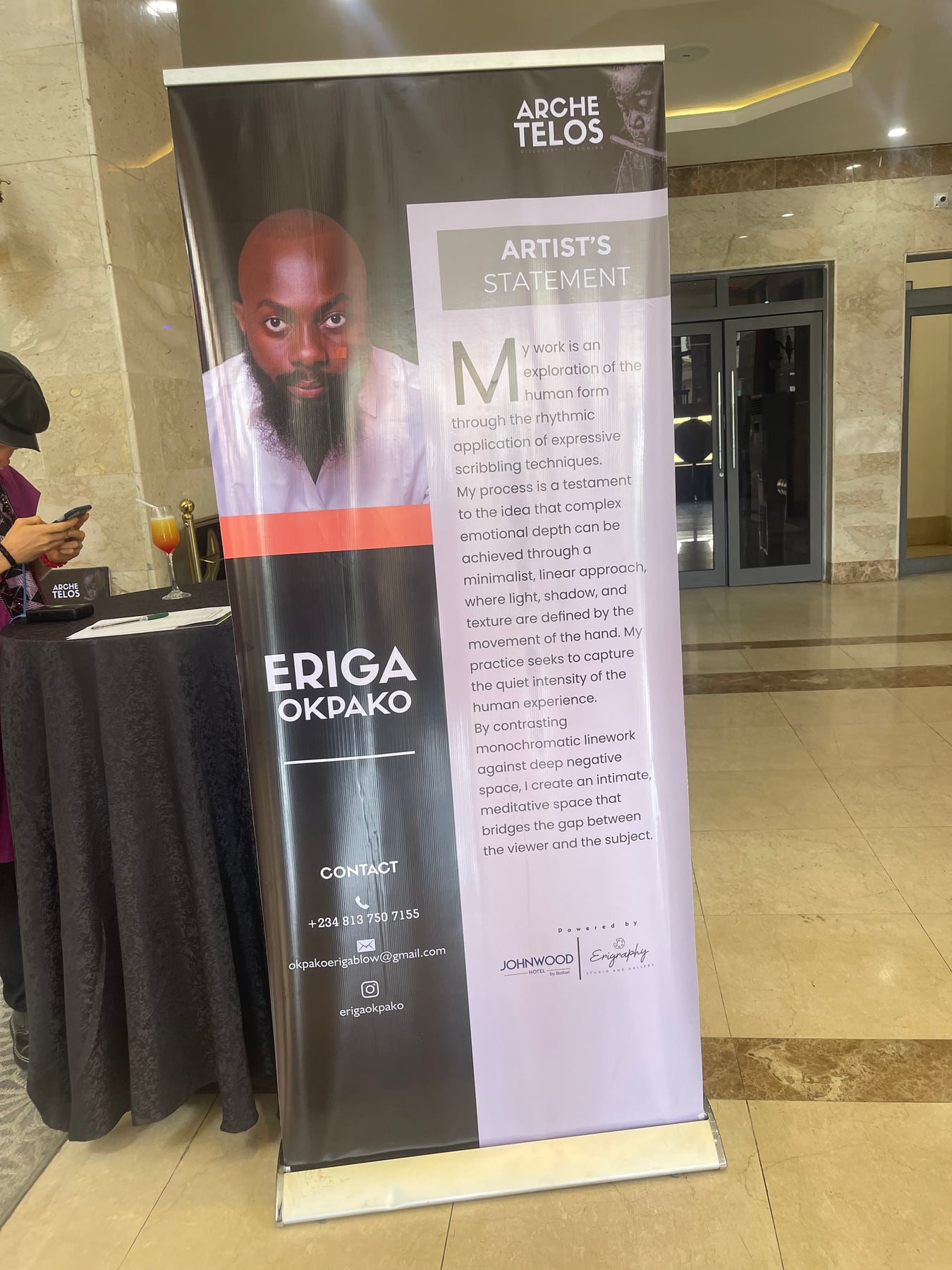 The artist's statement, displayed at the entrance to the exhibition.