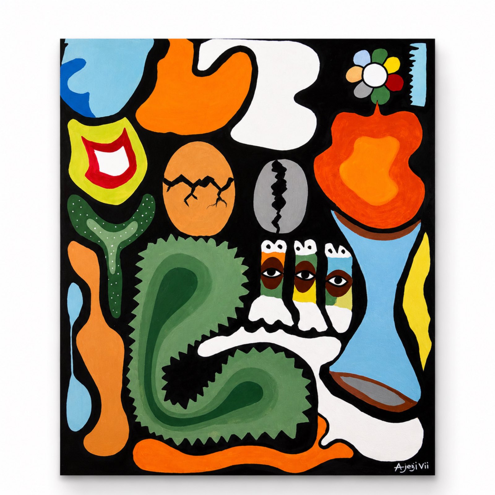 Àtúnbi (Rebirth), 2026, Acrylic on canvas, by Ajayi Damilare Elijah