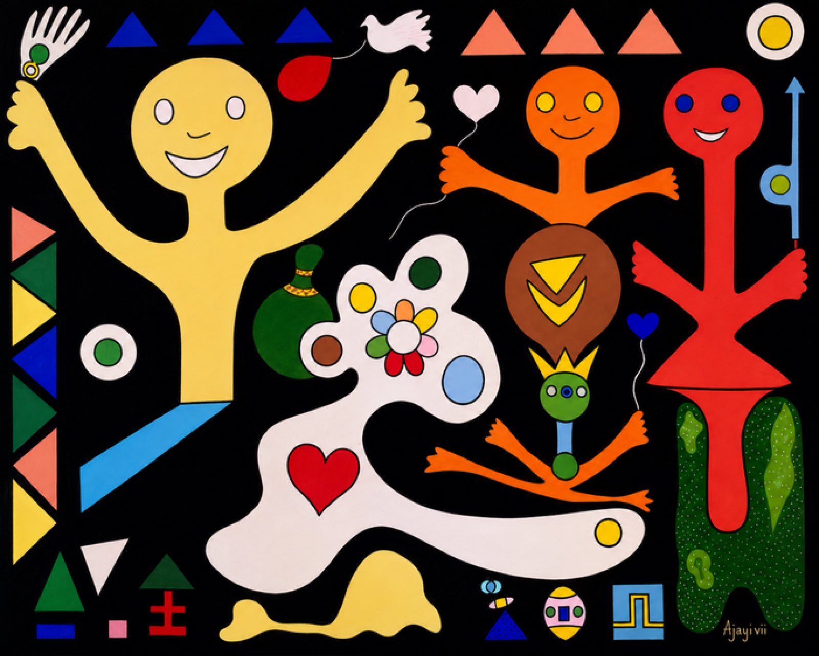 Ayọ̀ Tí Kò L’Ópin (Endless Joy), 2026, Acrylic on canvas, by Ajayi Damilare Elijah