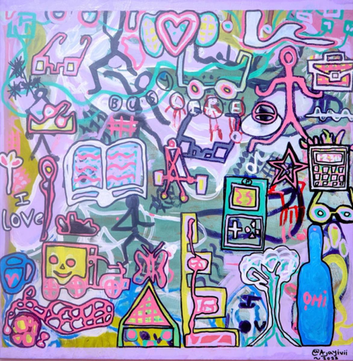 My Mind, 2024, Acrylic on canvas, by Ajayi Damilare Elijah